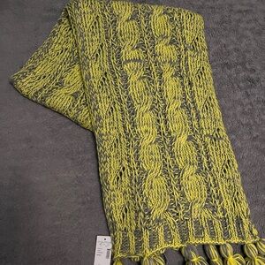 Maurices Yellow and Gray Knit Scarf